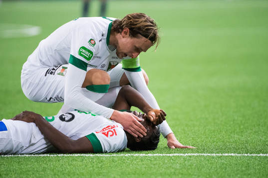 Varbergs Gideon Mensah har ont och se över av Joakim