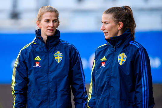Sofia Jakobsson and Emma Berglund of the Swedish women's