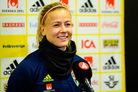 Hanna Glas of the Swedish women's national football team is