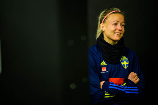 Hanna Glas of the Swedish women's national football team is