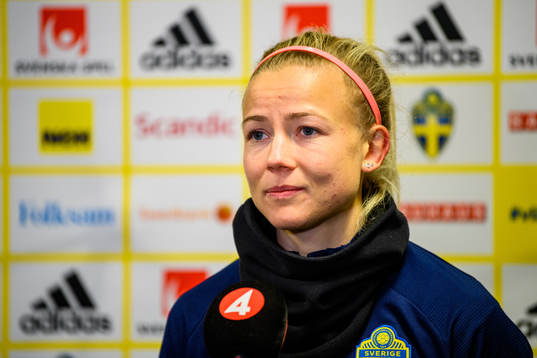 Hanna Glas of the Swedish women's national football team is