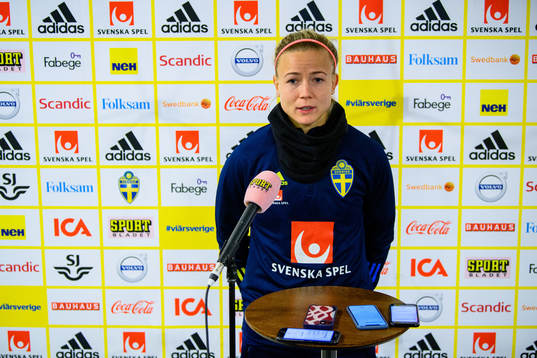 Hanna Glas of the Swedish women's national football team is