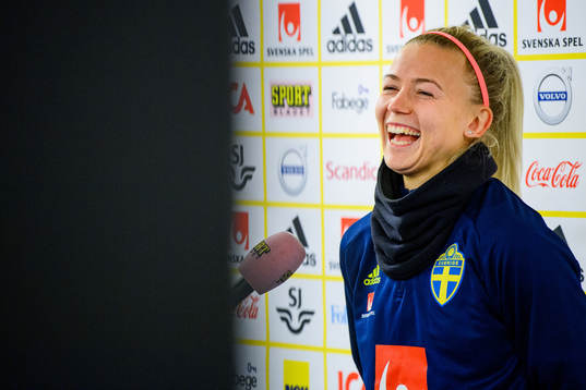 Hanna Glas of the Swedish women's national football team is