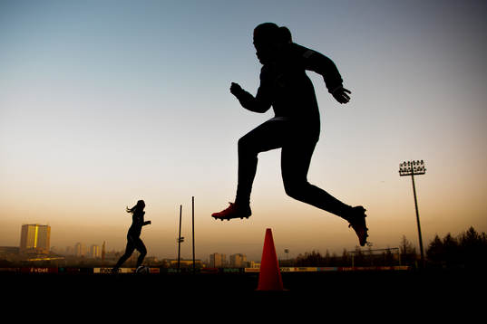 The silhouette of Maren Mjelde of the Norwegian women's