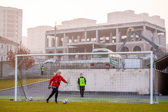 Goalkeeper Guro Pettersen of the Norwegian women's national