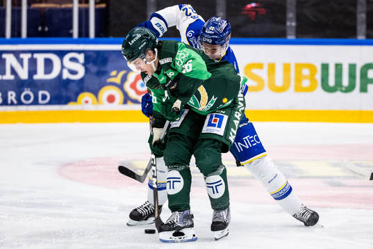 Färjestads Joel Nyström och Leksands Tobias Ekberg