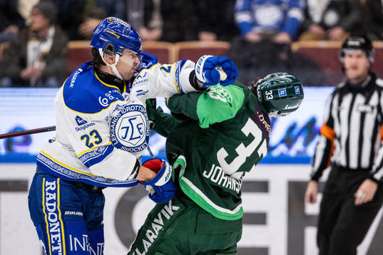 Leksands Mikael Ruohomaaoch Färjestads Albert Johansson