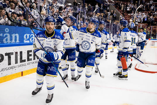 Leksands spelarna jublar