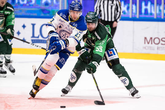 Leksands Mikael Ruohomaa och Färjestads Linus Johansson
