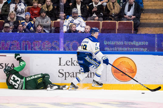 Färjestads Albert Johansson och Leksands Emil Heineman