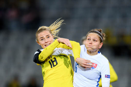 Fridolina Rolfö of Sweden and Diana Bartovicova of Slovakia