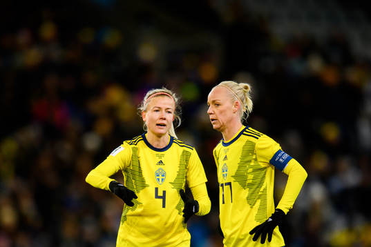 Hanna Glas and Caroline Seger of Sweden