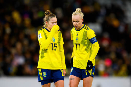 Filippa Angeldahl and Caroline Seger of Sweden