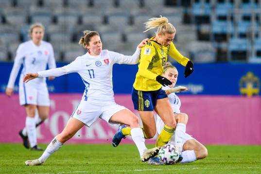 Maria Mikolajova and Kristina Panakova of Slovakia  against