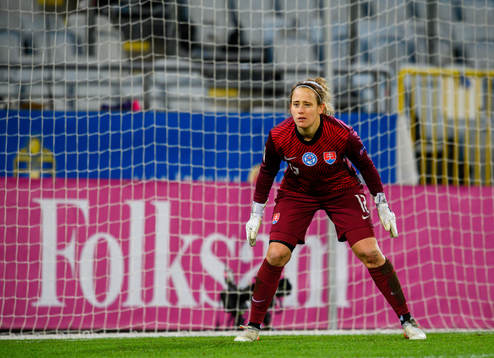 Goalkeeper Maria Korenciova of Slovakia