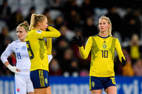 Fridolina Rolfö and Sofia Jakobsson of Sweden