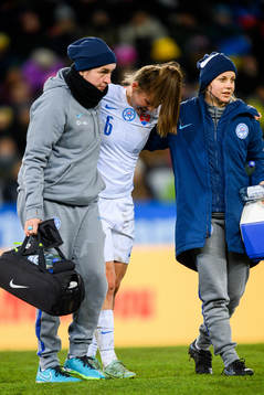 Viktoria Ceriova of Slovakia in pain