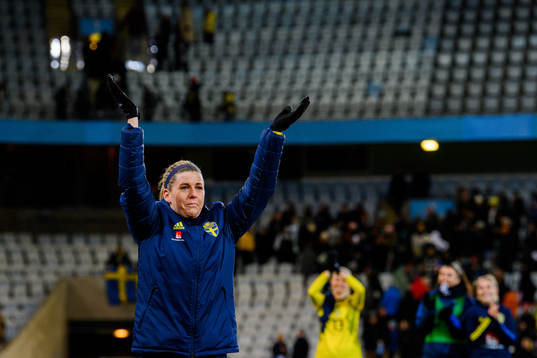 Olivia Schough of Sweden celebrates