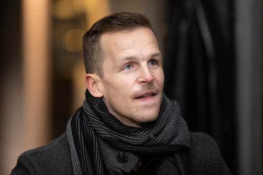 Frölundas Max Friberg innan ishockeymatchen i SHL mellan