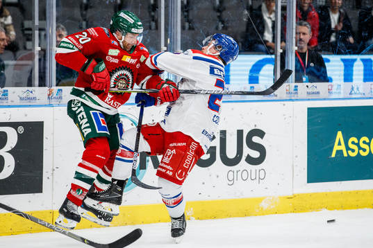 Frölundas Joel Lundqvist och Oskarshamns Brian Cooper