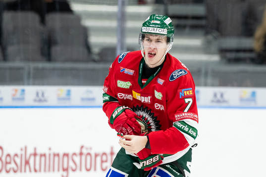 Frölundas Simon Edvinsson grimaserar