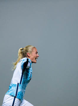 Guro Bergsvand of Norway celebrates