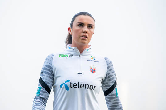 Ingrid Syrstad Engen of Norway warms up