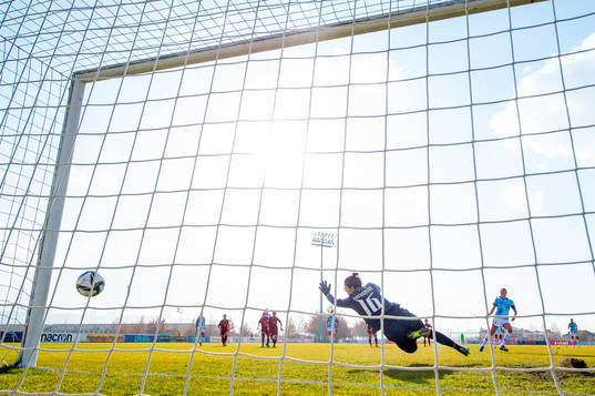 Ingrid Syrstad Engen of Norway scores the 0-10 goal past