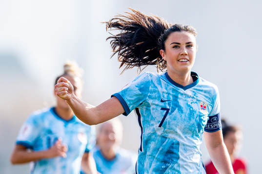 Ingrid Syrstad Engen of Norway celebrates