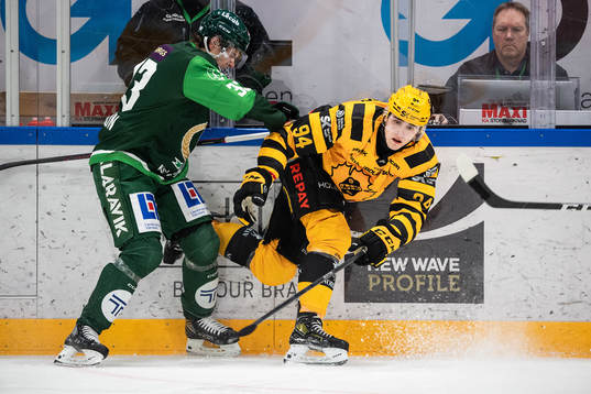 Färjestads Albert Johansson och Skellefteås Linus Karlsson
