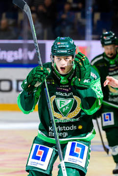 Färjestads Lucas Forsell jublar