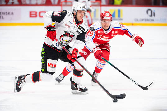 Malmö Redhawks Carl-Johan Lerby och Timrås Erik Andersson