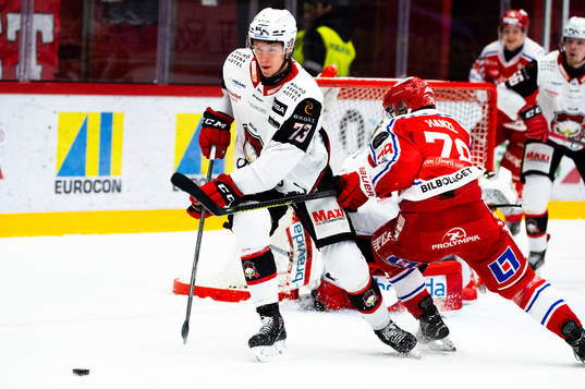 Malmö Redhawks Adam Ollas Mattsson och Timrås Robin Hanzl