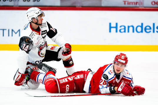 Malmö Redhawks Carl-Johan Lerby och Timrås Erik Walli