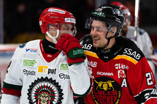 Frölundas Patrik Carlsson och Luleås Juhani Tyrväinen