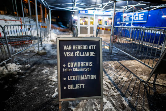 Stationer för skanning av covidbevis
