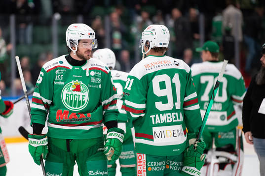 Rögles Éric Gélinas och Adam Tambellini deppar