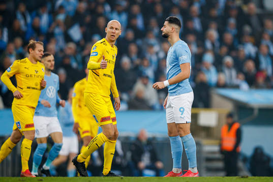 Halmstads Andreas Johansson och Malmö FFs Antonio Colak