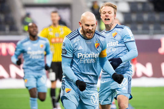 Djurgårdens Magnus Eriksson jublar