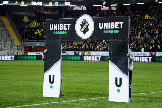 En portal med Unibets logotyper på