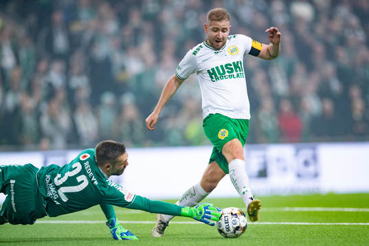 Kalmars målvakt Lucas Hägg Johansson och Hammarbys
