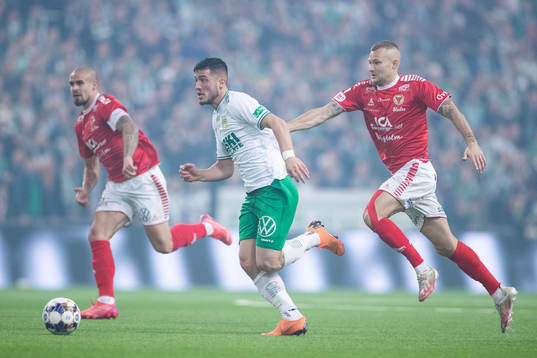 Hammarbys Astrit Selmani och Kalmars Tobias Andersson