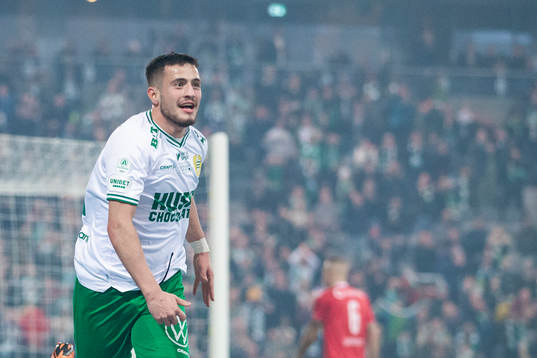 Hammarbys Astrit Selmani jublar