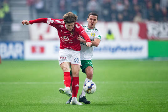 Kalmars Oliver Berg och Hammarbys Jeppe Andersen