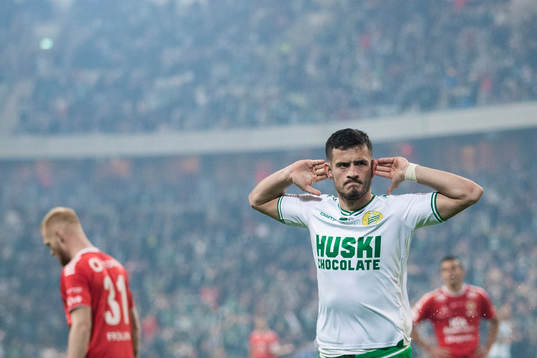 Hammarbys Astrit Selmani jublar
