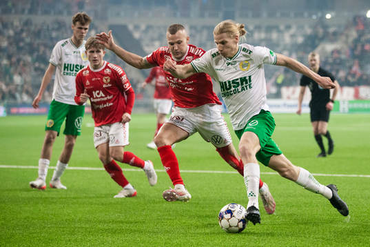 Kalmars Tobias Andersson och Hammarbys Gustav Ludwigson