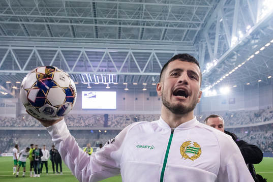 Hammarbys Astrit Selmani jublar