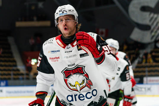 Malmö Redhawks Carl Persson jublar