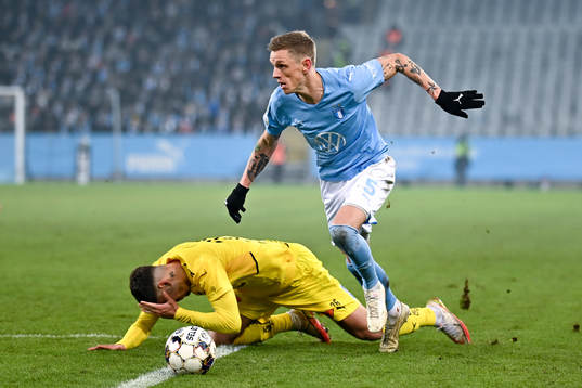 Malmö FFs Sören Rieks och Halmstads Edvin Kurtulus