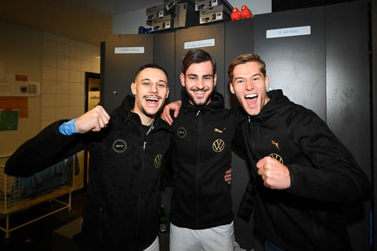 Malmö FFs Veljko Birmancevic , Adi Nalic och Felix Beijmo